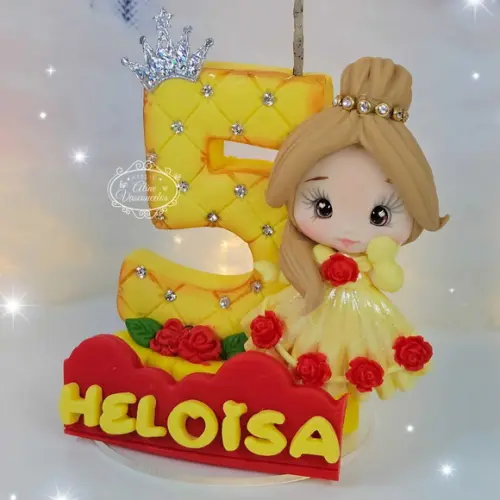 Vela de Aniversário Princesa Disney em Biscuit