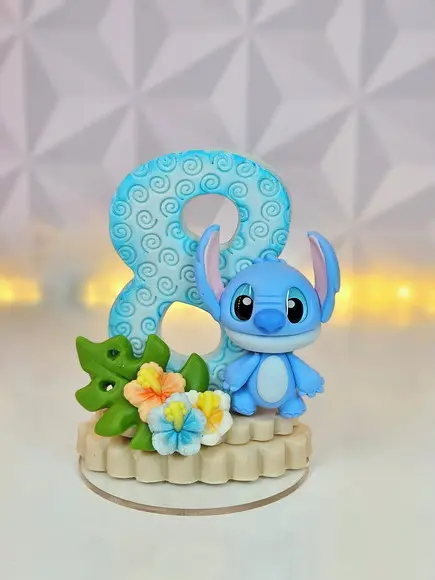 Vela de Aniversário Stitch em Biscuit