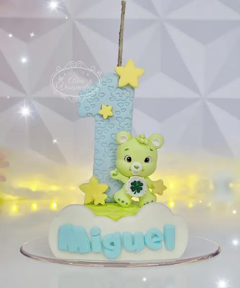 Vela de Aniversário Ursinho Carinhoso em Biscuit