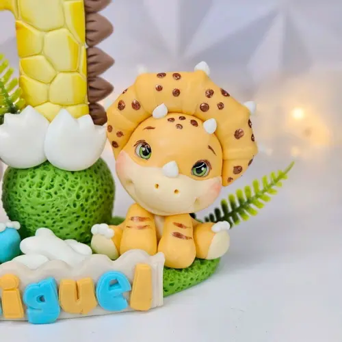 Vela Dinossauro Baby em Biscuit