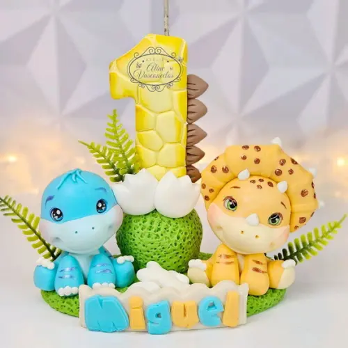 Vela Dinossauro Baby em Biscuit
