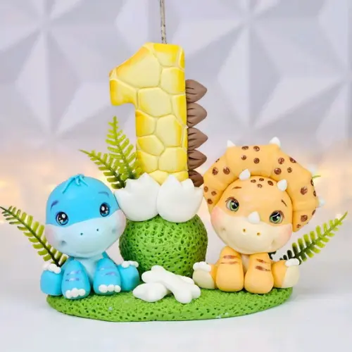 Vela Dinossauro Baby em Biscuit
