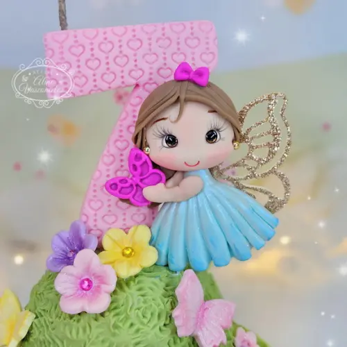 Vela Fada Personalizada em Biscuit