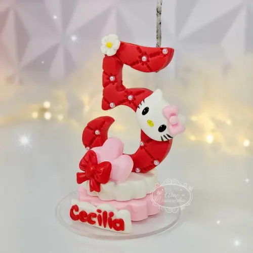 Vela Hello Kitty em Biscuit
