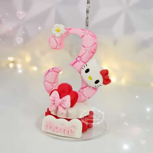 Vela Hello Kitty em Biscuit