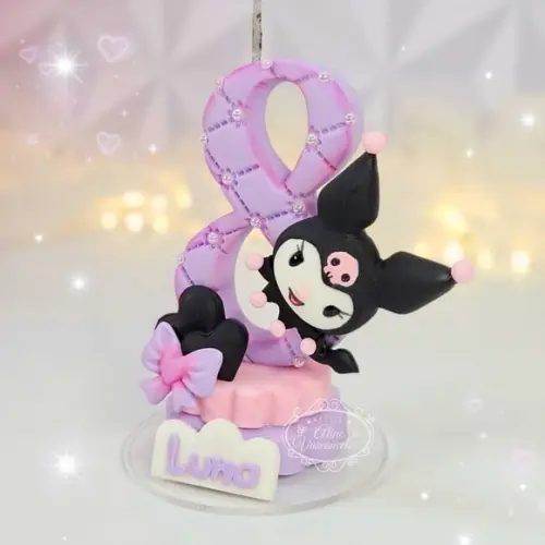Vela Hello Kitty Kuromi em Biscuit