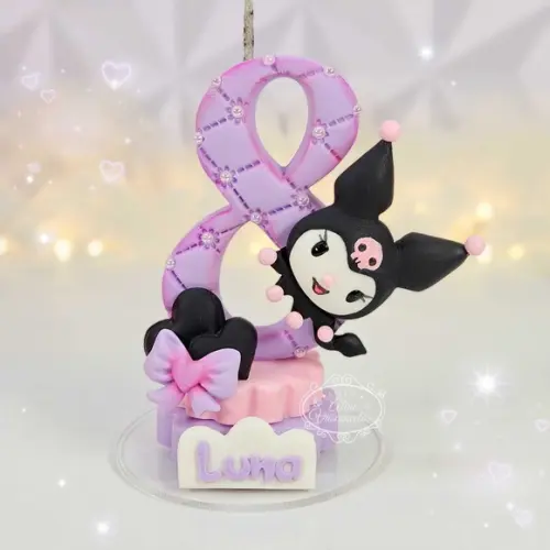 Vela Hello Kitty Kuromi em Biscuit