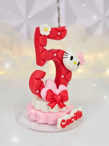 Vela Hello Kitty em Biscuit