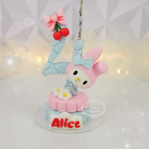 Vela Hello Kitty My Melody Cerejinha em Biscuit