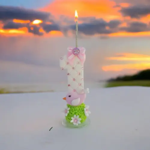 Vela Jardim Encantado em Biscuit