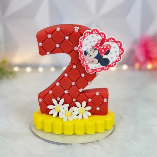 Vela Minnie Vermelha em Biscuit/ Vela Minnie Pronta Entrega
