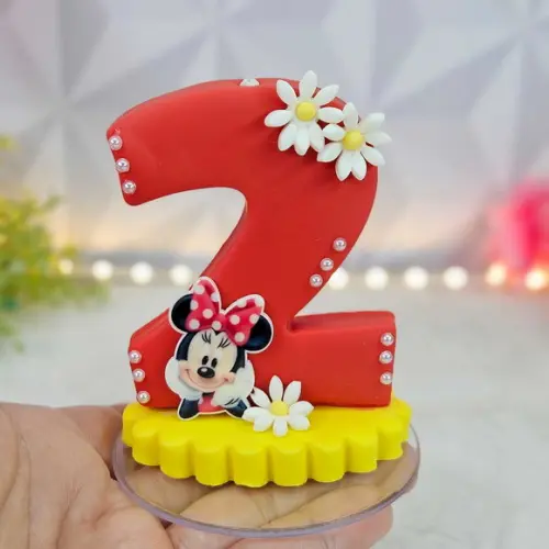 Vela Minnie Vermelha em Biscuit/ Vela Minnie Pronta Entrega