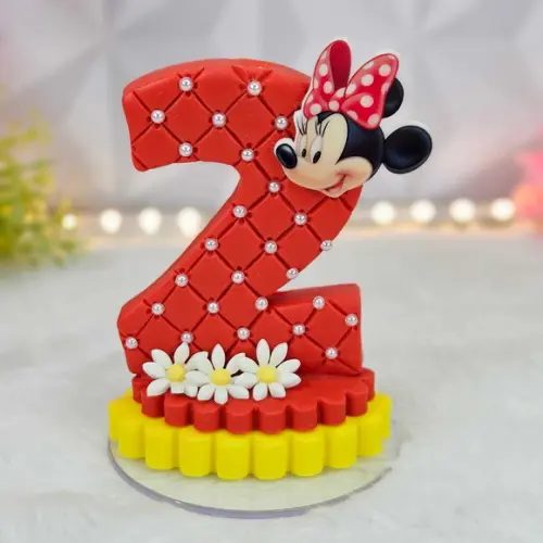 Vela Minnie Vermelha em Biscuit/ Vela Minnie Pronta Entrega