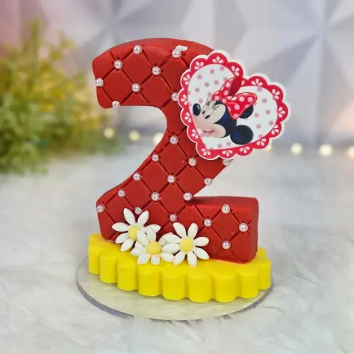 Vela Minnie Vermelha em Biscuit/ Vela Minnie Pronta Entrega