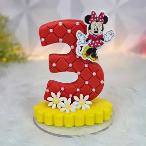 Vela Minnie Vermelha em Biscuit/ Vela Minnie Pronta Entrega