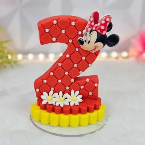 Vela Minnie Vermelha em Biscuit/ Vela Minnie Pronta Entrega