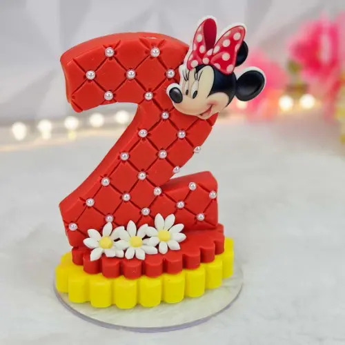 Vela Minnie Vermelha em Biscuit/ Vela Minnie Pronta Entrega