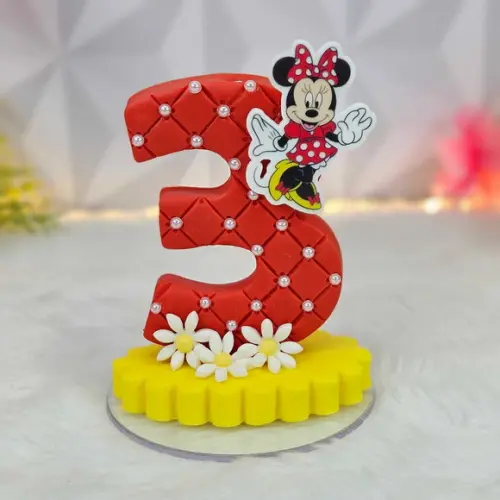 Vela Minnie Vermelha em Biscuit/ Vela Minnie Pronta Entrega