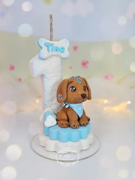 Vela Pet/cachorro em Biscuit