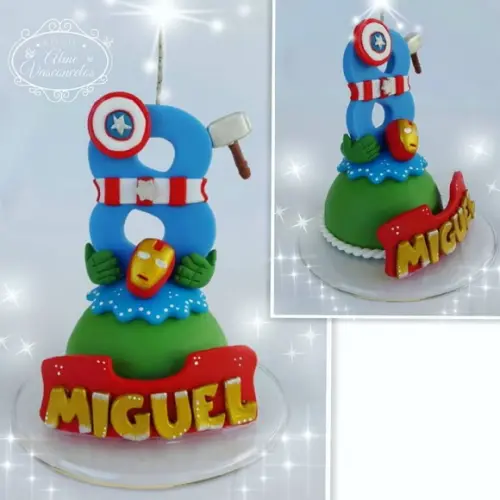 Vela Super Heróis/ Vingadores em Biscuit
