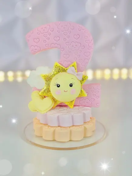 Vela Tema Raio de Sol em Biscuit