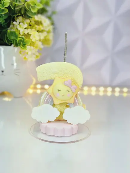 Vela Tema Raio de Sol em Biscuit