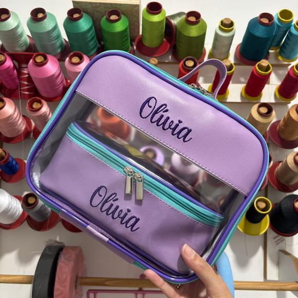 Kit Maleta m + Necessaire / Estojo com Transparência