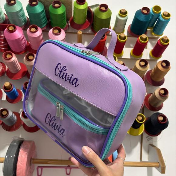 Kit Maleta m + Necessaire / Estojo com Transparência