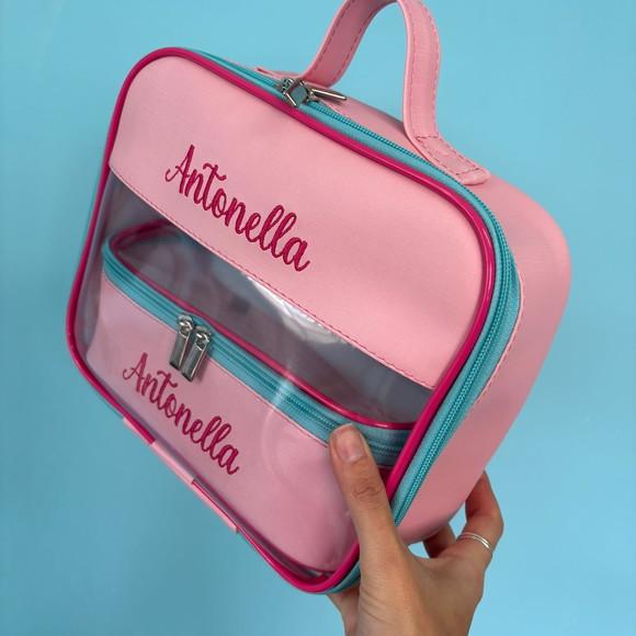 Kit Maleta m + Necessaire / Estojo com Transparência