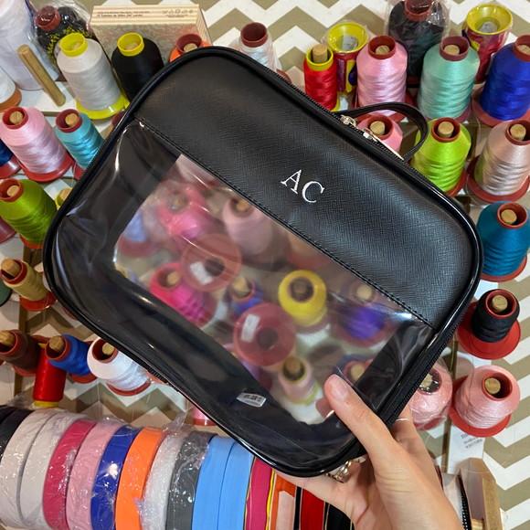 Kit Maleta m + Necessaire / Estojo com Transparência