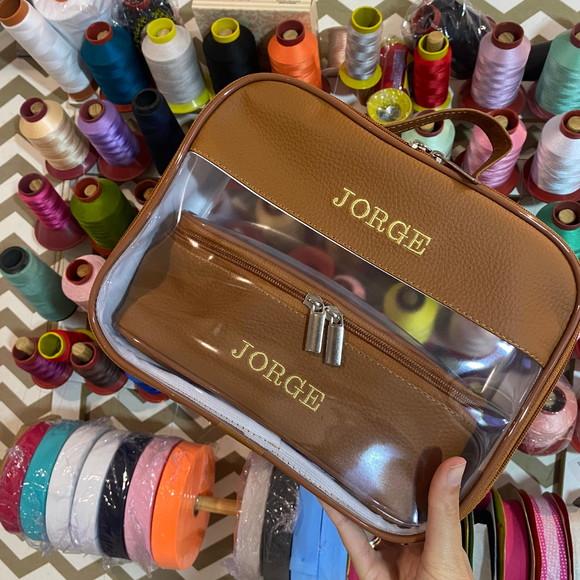 Kit Maleta m + Necessaire / Estojo com Transparência