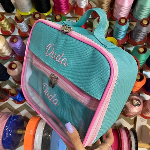 Kit Maleta m + Necessaire / Estojo com Transparência