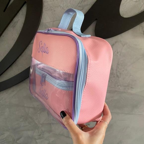 Kit Maleta m + Necessaire / Estojo com Transparência