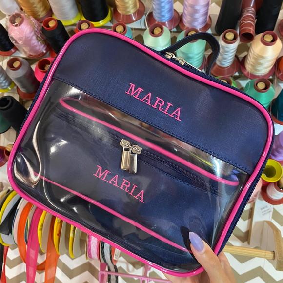 Kit Maleta m + Necessaire / Estojo com Transparência