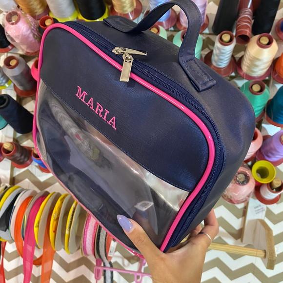 Kit Maleta m + Necessaire / Estojo com Transparência