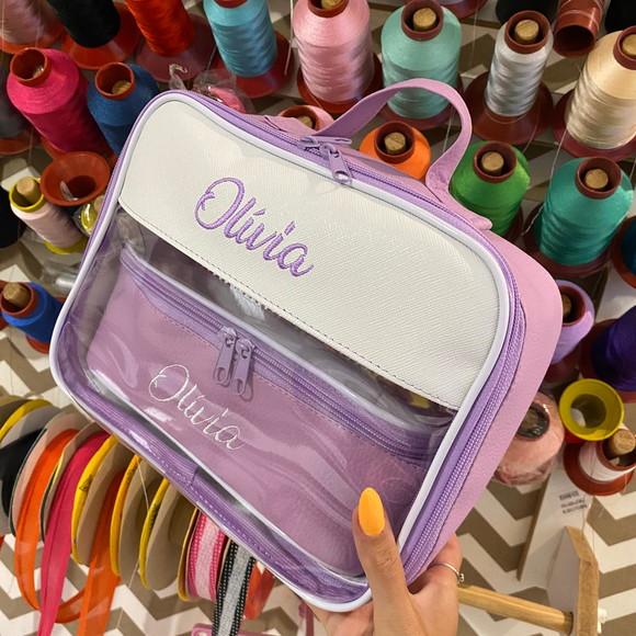 Kit Maleta m + Necessaire / Estojo com Transparência