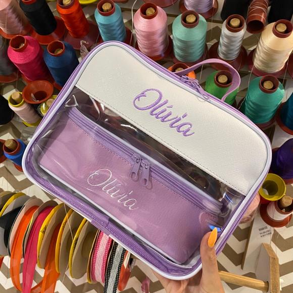 Kit Maleta m + Necessaire / Estojo com Transparência