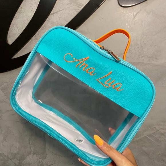 Kit Maleta m + Necessaire / Estojo com Transparência