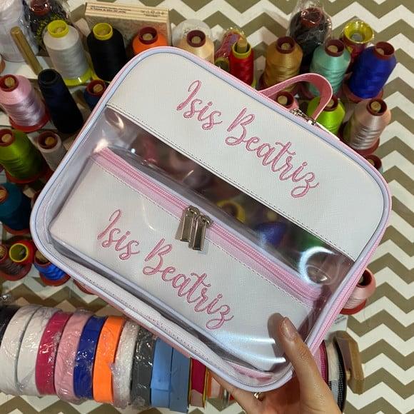 Maleta m + Necessaire / Estojo com Transparência
