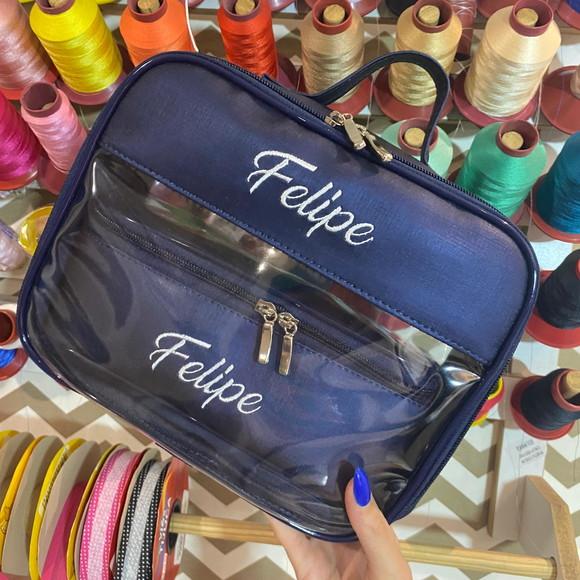 Maleta m + Necessaire / Estojo com Transparência