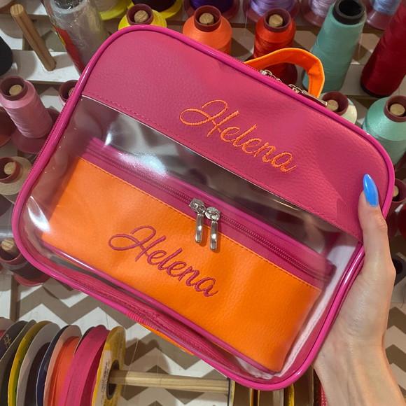 Maleta m + Necessaire / Estojo com Transparência