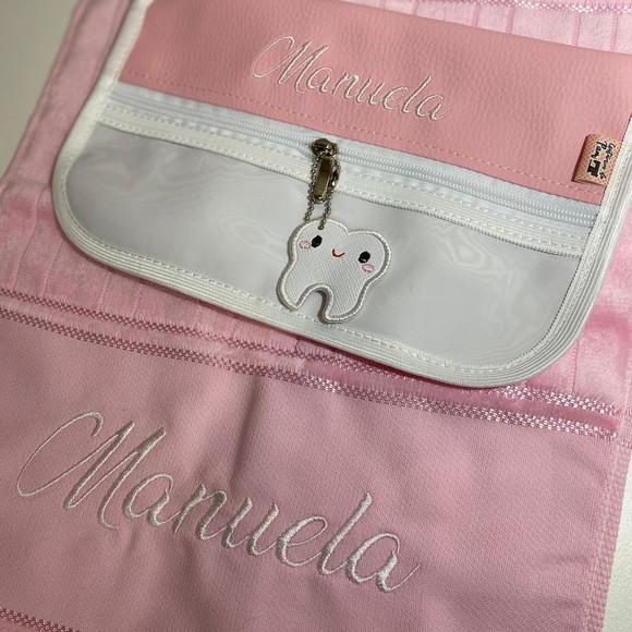 Necessaire porta escova de dente + toalhinha