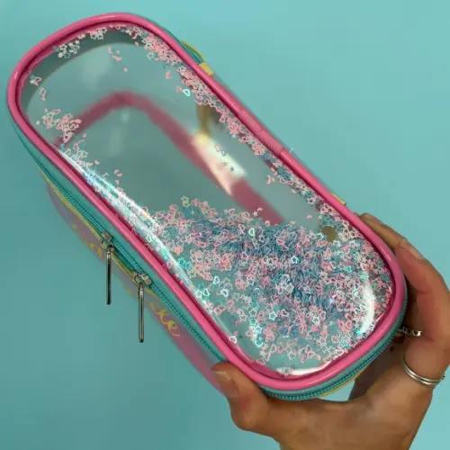 Kit com 10 Unidades Necessaire Estojo com Transparência