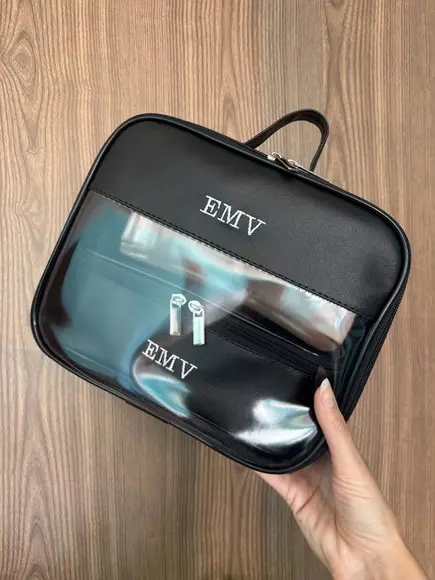 Kit Maleta m + Necessaire / Estojo com Transparência