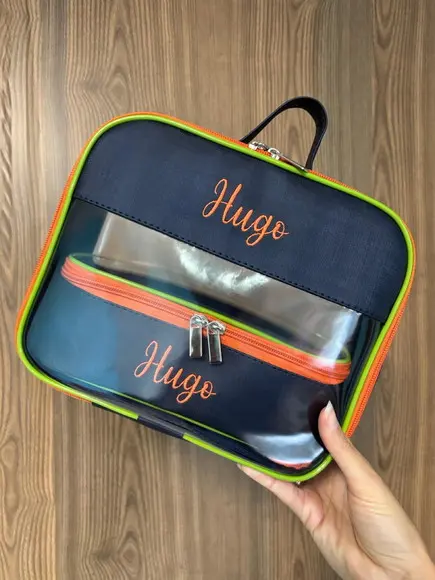 Kit Maleta m + Necessaire / Estojo com Transparência