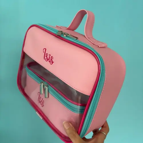Kit Maleta m + Necessaire / Estojo com Transparência