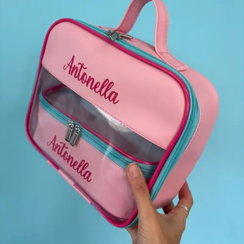 Kit Maleta m + Necessaire / Estojo com Transparência