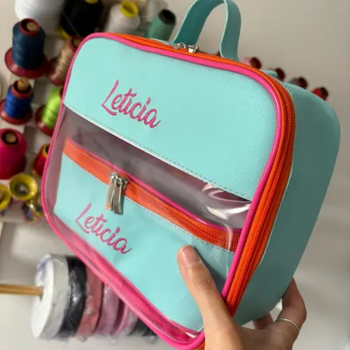 Kit Maleta m + Necessaire / Estojo com Transparência