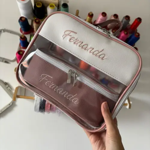 Kit Maleta m + Necessaire / Estojo com Transparência