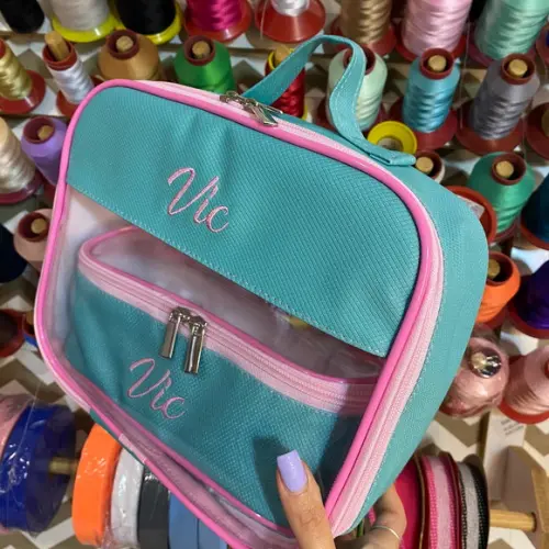 Kit Maleta m + Necessaire / Estojo com Transparência